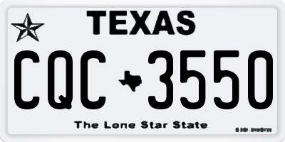 TX license plate CQC3550