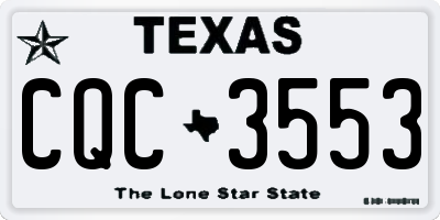 TX license plate CQC3553