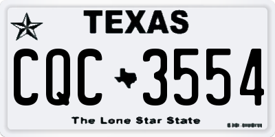 TX license plate CQC3554