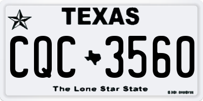 TX license plate CQC3560