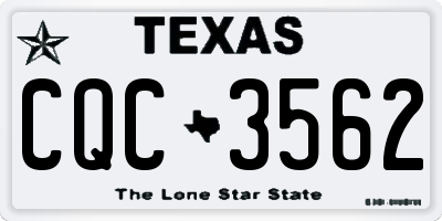 TX license plate CQC3562