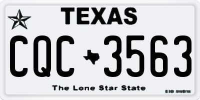 TX license plate CQC3563