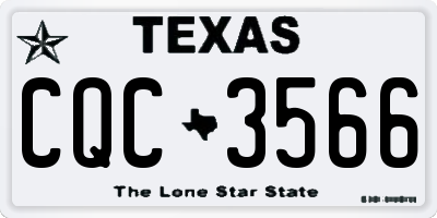 TX license plate CQC3566