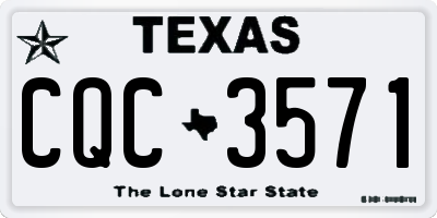 TX license plate CQC3571