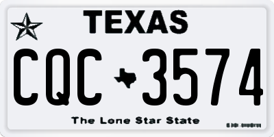 TX license plate CQC3574
