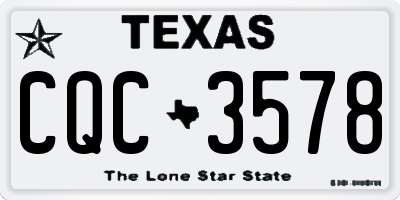 TX license plate CQC3578