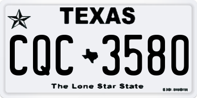 TX license plate CQC3580