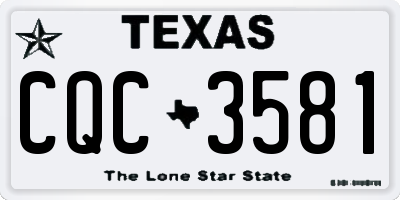TX license plate CQC3581