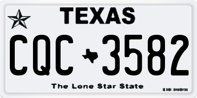 TX license plate CQC3582