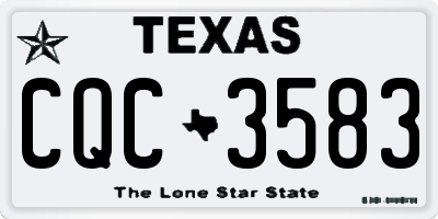 TX license plate CQC3583