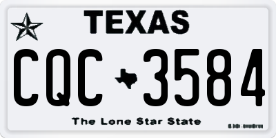 TX license plate CQC3584