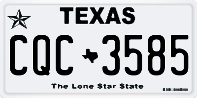 TX license plate CQC3585