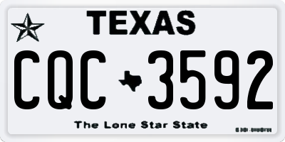 TX license plate CQC3592