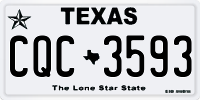TX license plate CQC3593
