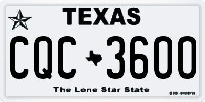 TX license plate CQC3600