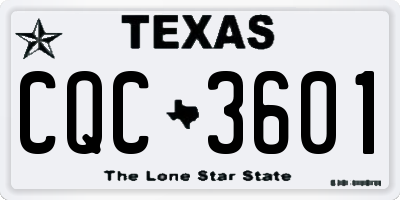 TX license plate CQC3601