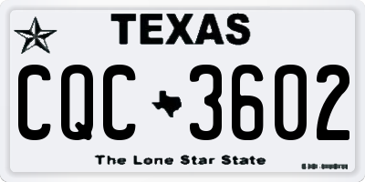 TX license plate CQC3602