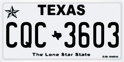 TX license plate CQC3603