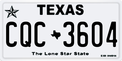 TX license plate CQC3604