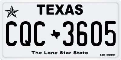 TX license plate CQC3605