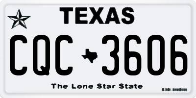 TX license plate CQC3606