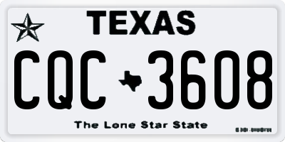 TX license plate CQC3608