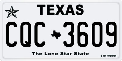 TX license plate CQC3609