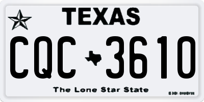 TX license plate CQC3610