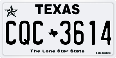 TX license plate CQC3614
