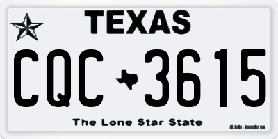 TX license plate CQC3615
