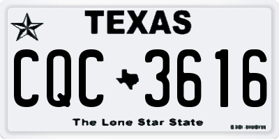 TX license plate CQC3616