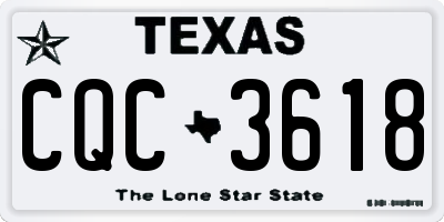 TX license plate CQC3618