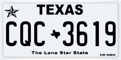 TX license plate CQC3619