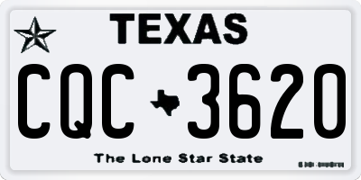 TX license plate CQC3620
