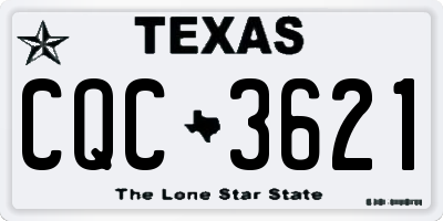 TX license plate CQC3621