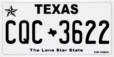 TX license plate CQC3622