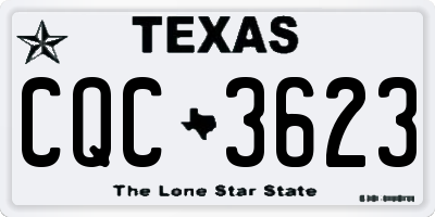 TX license plate CQC3623