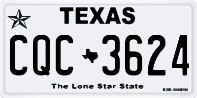 TX license plate CQC3624