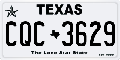 TX license plate CQC3629