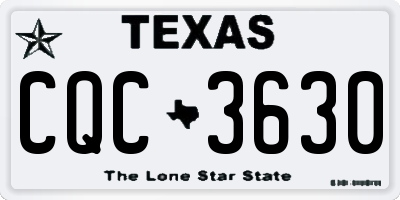 TX license plate CQC3630