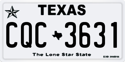 TX license plate CQC3631