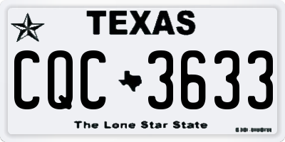 TX license plate CQC3633