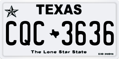 TX license plate CQC3636