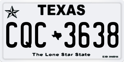 TX license plate CQC3638