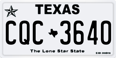 TX license plate CQC3640