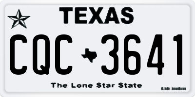 TX license plate CQC3641
