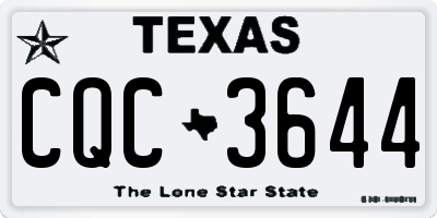 TX license plate CQC3644