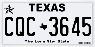 TX license plate CQC3645
