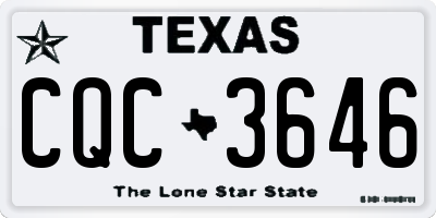TX license plate CQC3646