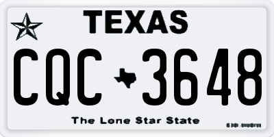 TX license plate CQC3648